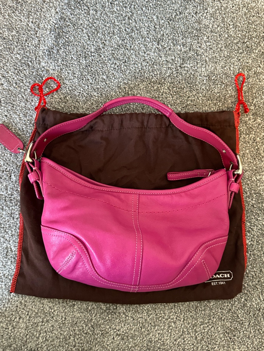 Vintage Y2K RARE Coach 9541 Soho Shoulder Bag, Pink Leather - Picture 12 of 15